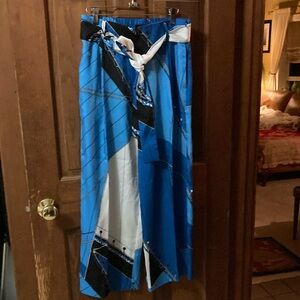 J Crew’s Blue and Black Abstract Wide-Leg Pants